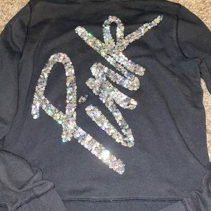 PINK Victoria's Secret Black Sequin Script Jacket